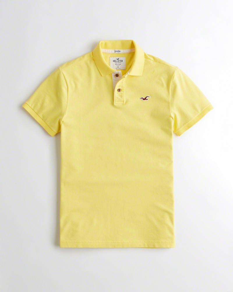 Polo Hollister Uomo Stretch Icon Gialle Italia (489XSOZU)